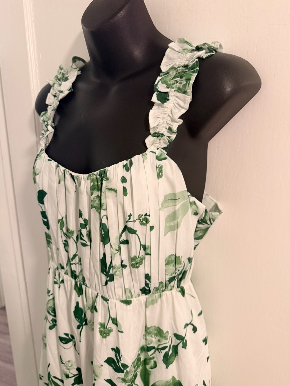 NWT Abercrombie & Fitch Maxi Dress with Green Floral Print - Picture 5 of 9